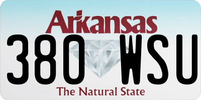 AR license plate 380WSU