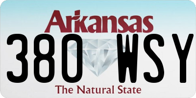 AR license plate 380WSY