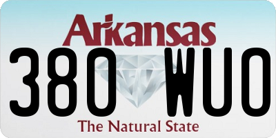 AR license plate 380WUO