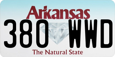 AR license plate 380WWD