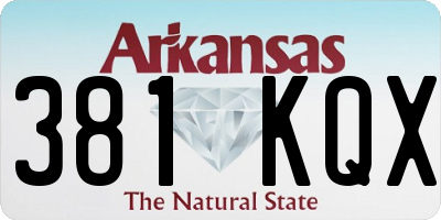 AR license plate 381KQX