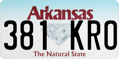 AR license plate 381KRO