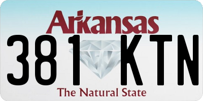 AR license plate 381KTN