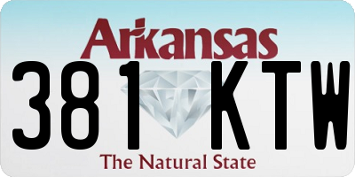 AR license plate 381KTW