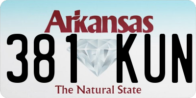 AR license plate 381KUN