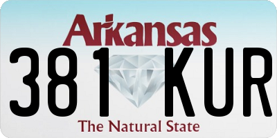 AR license plate 381KUR