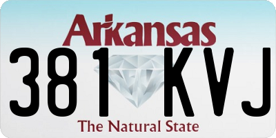AR license plate 381KVJ