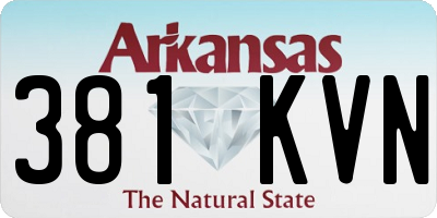 AR license plate 381KVN