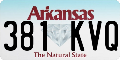 AR license plate 381KVQ