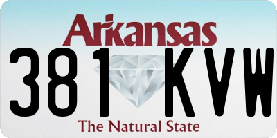 AR license plate 381KVW