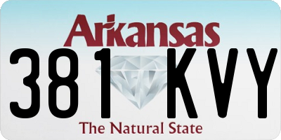 AR license plate 381KVY