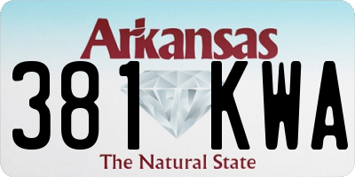AR license plate 381KWA