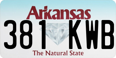 AR license plate 381KWB
