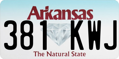 AR license plate 381KWJ
