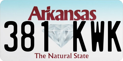 AR license plate 381KWK