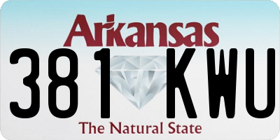 AR license plate 381KWU