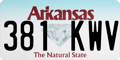 AR license plate 381KWV