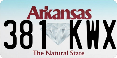 AR license plate 381KWX