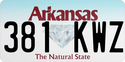 AR license plate 381KWZ
