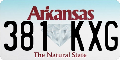 AR license plate 381KXG