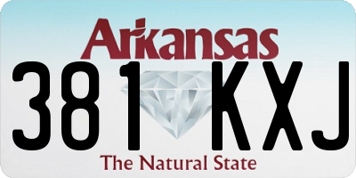 AR license plate 381KXJ