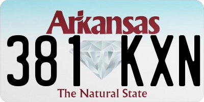 AR license plate 381KXN