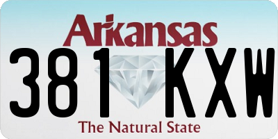 AR license plate 381KXW