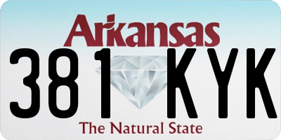 AR license plate 381KYK