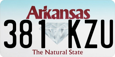 AR license plate 381KZU