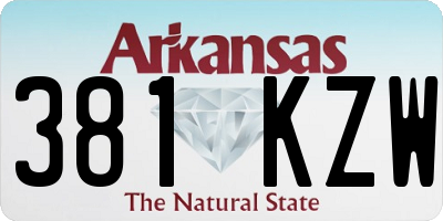 AR license plate 381KZW