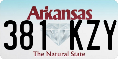 AR license plate 381KZY
