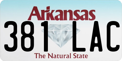 AR license plate 381LAC