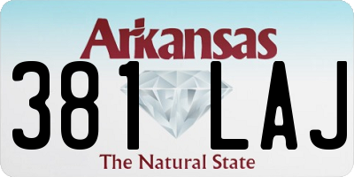 AR license plate 381LAJ