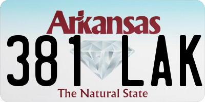 AR license plate 381LAK