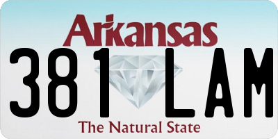 AR license plate 381LAM