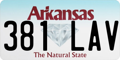 AR license plate 381LAV