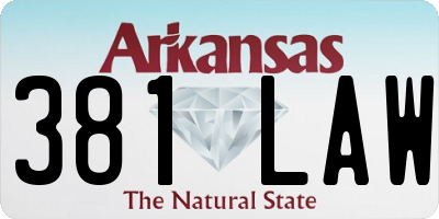 AR license plate 381LAW