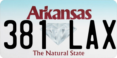 AR license plate 381LAX