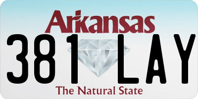 AR license plate 381LAY