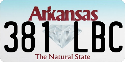 AR license plate 381LBC