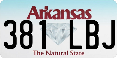 AR license plate 381LBJ