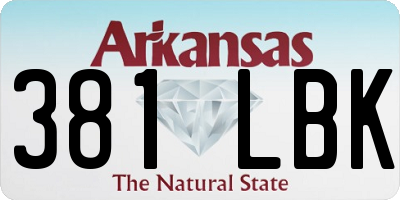 AR license plate 381LBK