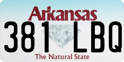 AR license plate 381LBQ