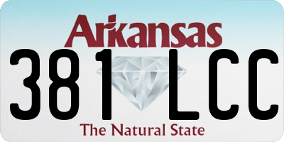 AR license plate 381LCC
