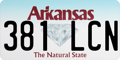 AR license plate 381LCN