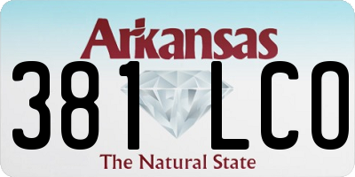 AR license plate 381LCO