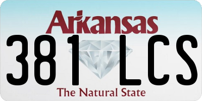 AR license plate 381LCS