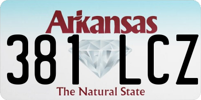 AR license plate 381LCZ