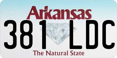 AR license plate 381LDC