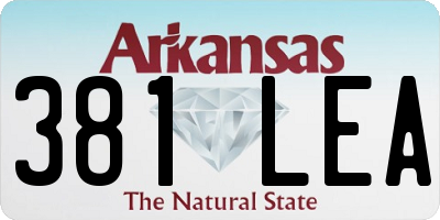 AR license plate 381LEA